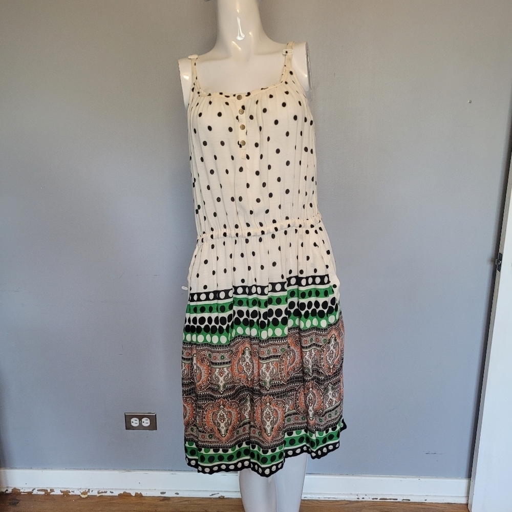 Anthropologie Lilka Polka Dot Paisley Dress, GUC, Size M